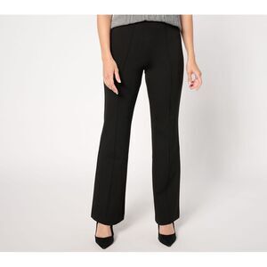 Susan Graver Women's Plus Sz Pants 3X Smart Ponte 350 High Waist Black A681708